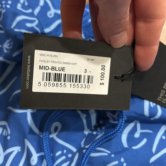 Ted baker swimsuit. Trunks. Medium (3). Blue. NWT - Picture 3 of 9